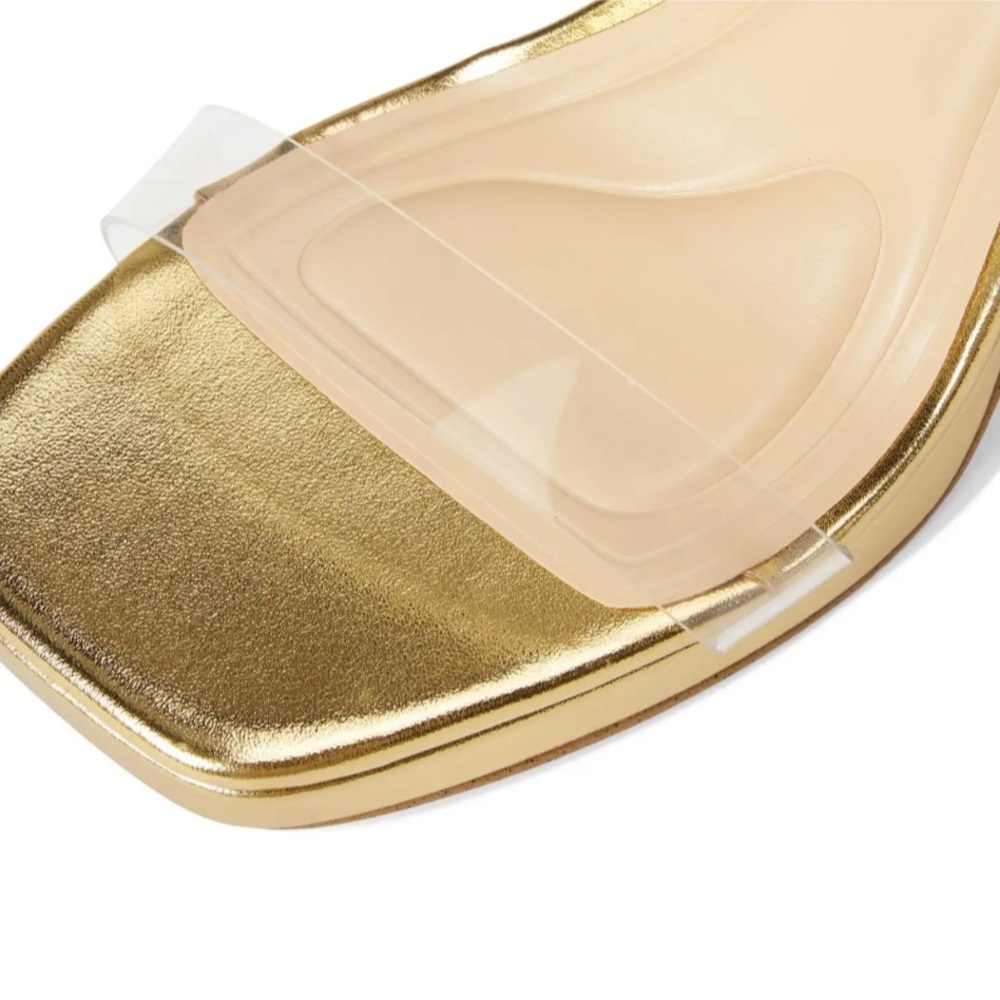 Jessica Simpson Gold Heels with Clear Straps - Picture 2 of 4